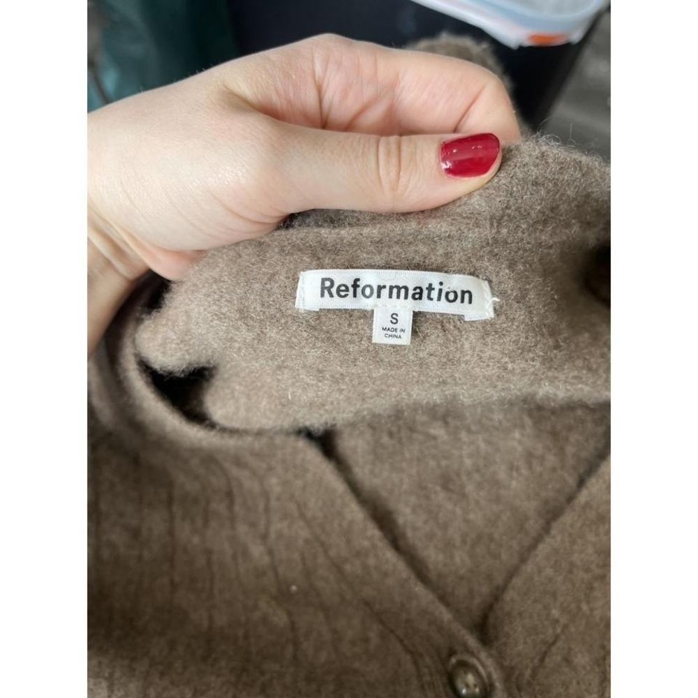Reformation Taupe V-Neck Button Front Cardigan - Picture 4 of 8